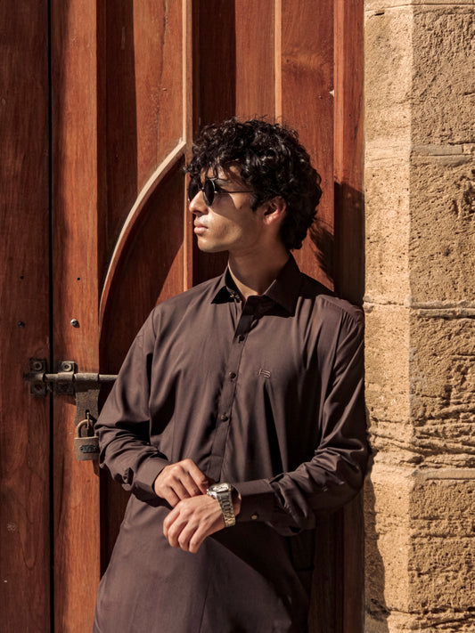 Mocha Brown Kameez Shalwar