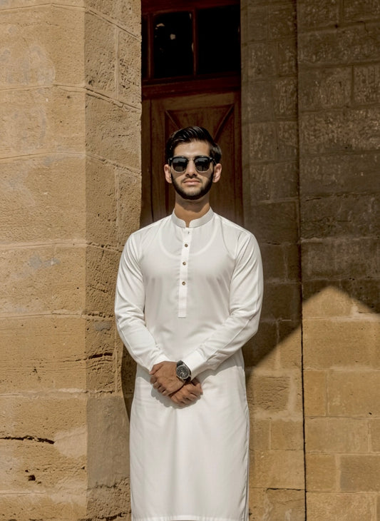 Off - White Kameez Shalwar