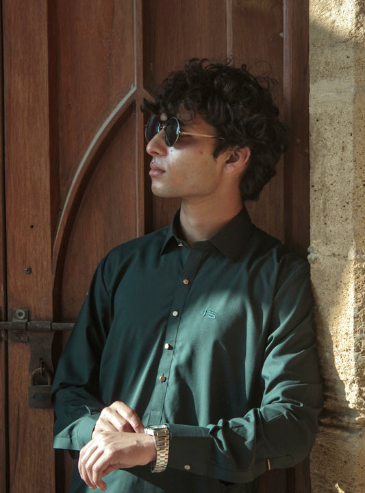 Forest Green Kameez Shalwar