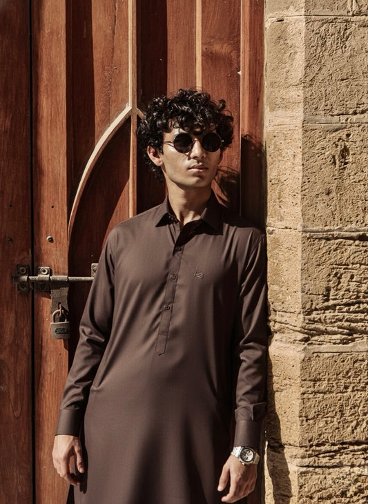 Mocha Brown Kameez Shalwar