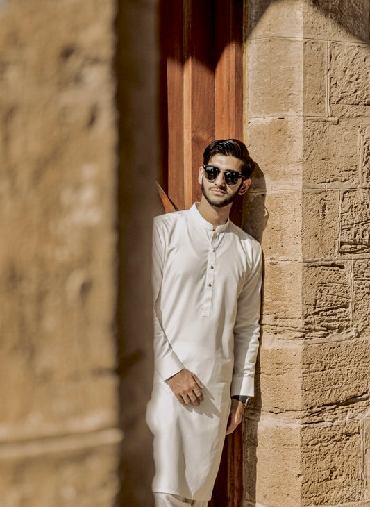 Off - White Kameez Shalwar