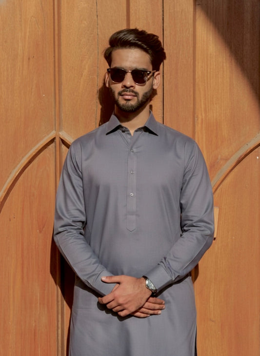 Slate Grey Kameez Shalwar